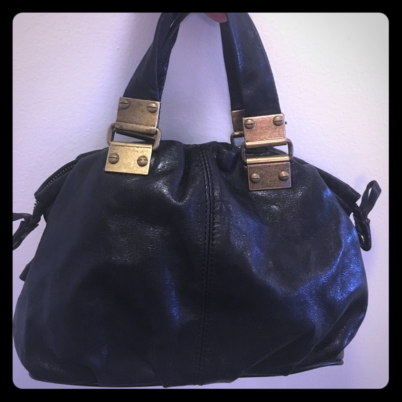 Black leather Cynthia Rowley handbag - Picture 1 of 7