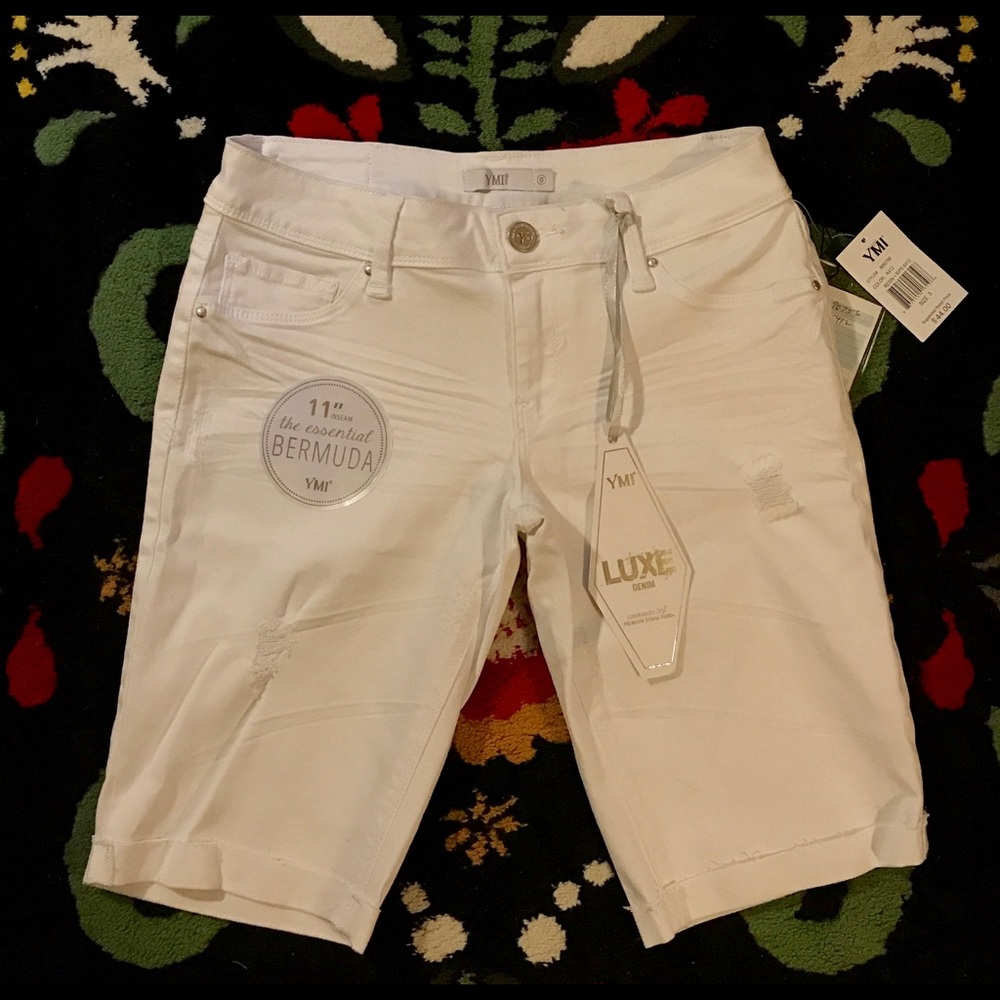 YMI White Denim Bermudas