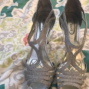 Silver strappy heels size 8