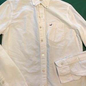 Hollister white, brushed cotton button down