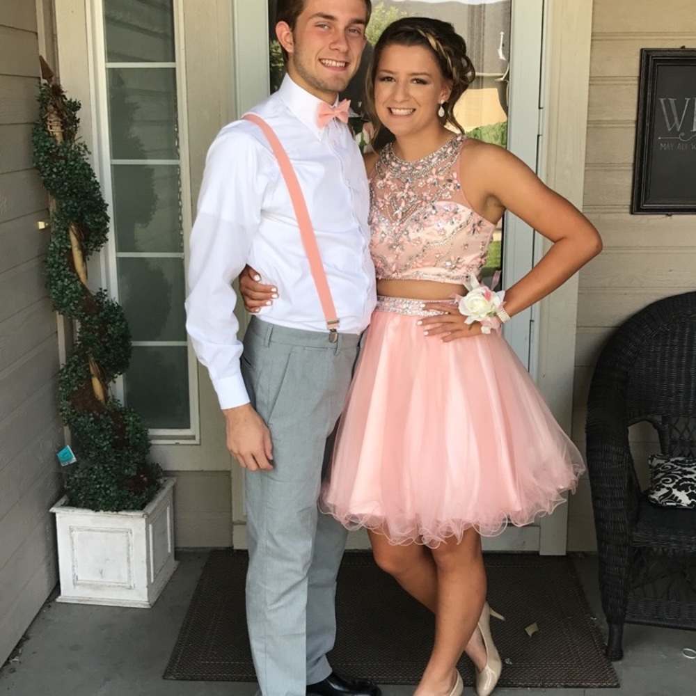 Pink Two Piece Homecoming Dress Size M