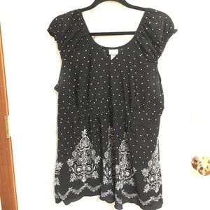 Black polka dot cap sleeve 14 / 16 top Lane Bryant