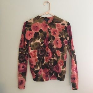 Cashmere floral cardigan