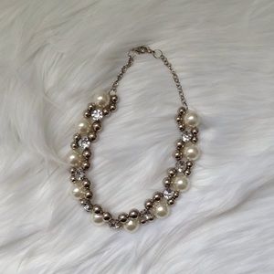 Pearl Necklace with rhinestones