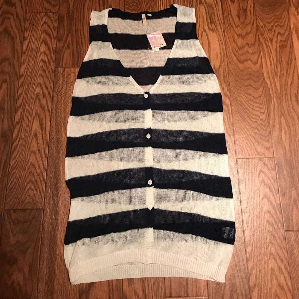 NWT Hush striped knit button down v neck