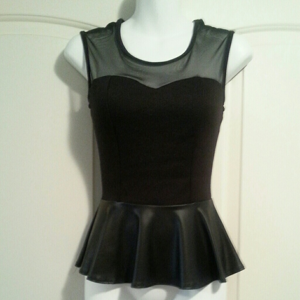 Black peplum top