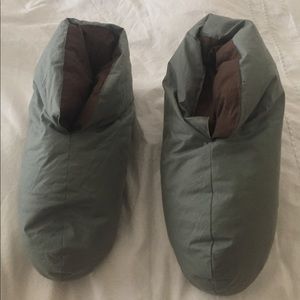 Restoration Hardware down slippers