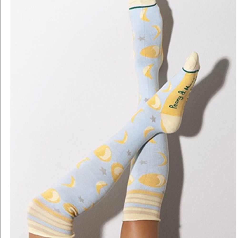 NWT LIGHT MOON PATTERN OVER THE KNEE HIGHS
