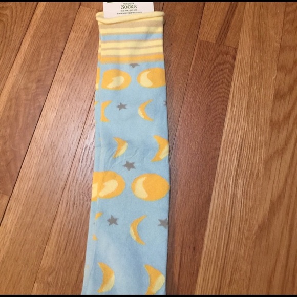 NWT LIGHT MOON PATTERN OVER THE KNEE HIGHS - Picture 3 of 5
