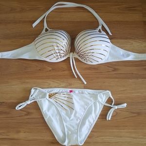 White and gold Victoria's Secret bikini