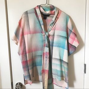 marc by marc jacobs rainbow bow tie blouse S