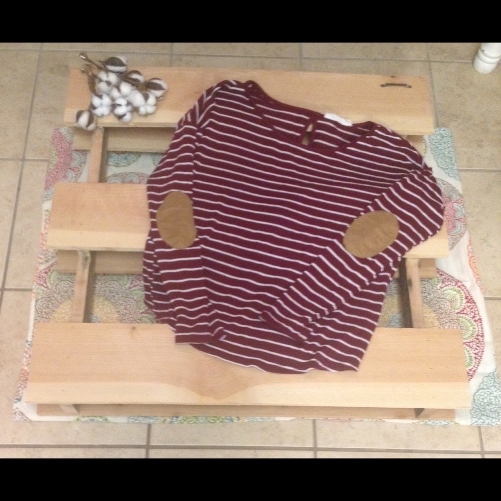 Miss Daisy stripe elbow patch top