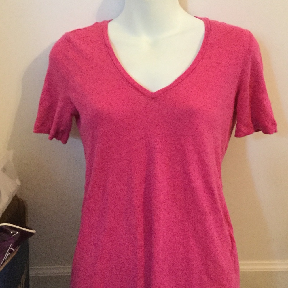 BANANA REPUBLIC T SHIRT SZ M BRIGHT PINK