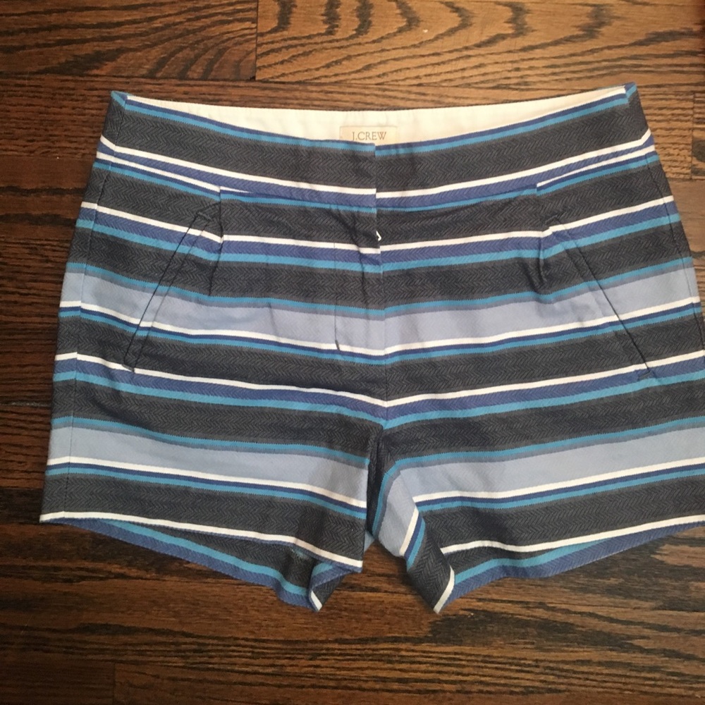 Blue striped jcrew shorts