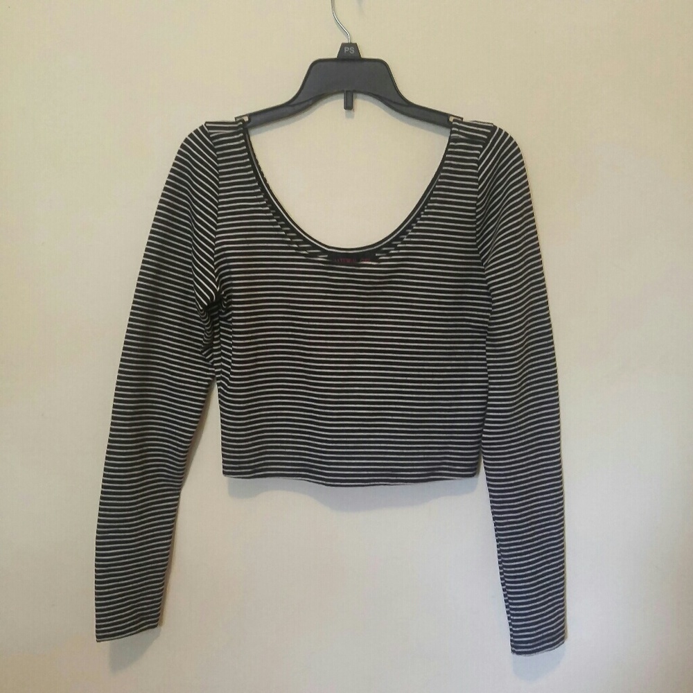 Classic Black/White Stripe Crop Top