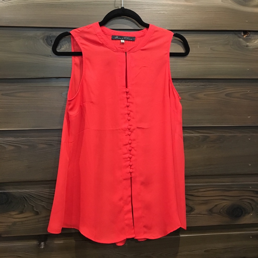 Women's S Rose&Olive Red Tank