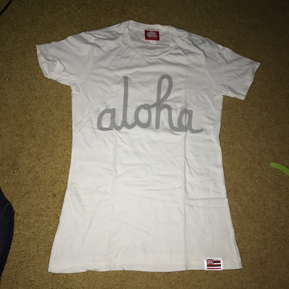 Aloha Army White & silver tee