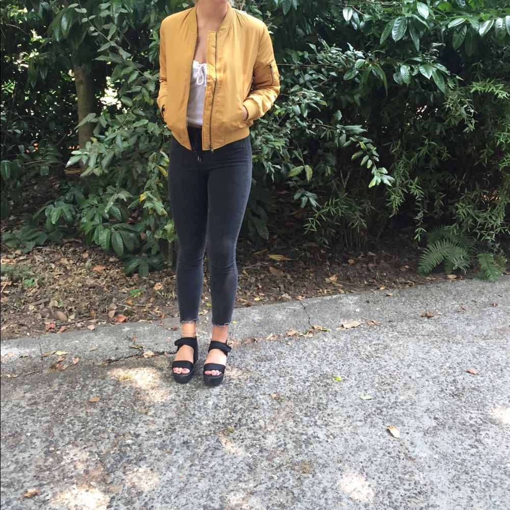 Tea n rose gold bomber jacket