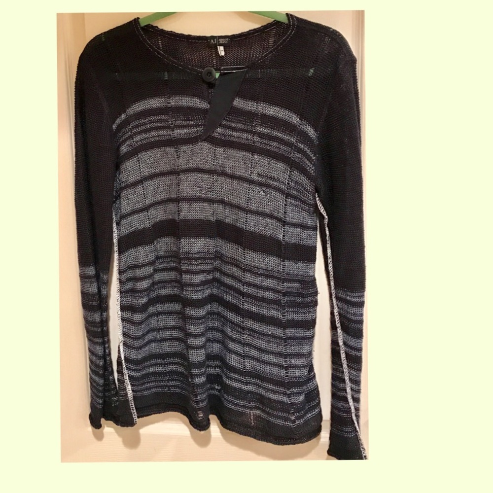 AJ Armani Jean Whipstitch lightweight sweater