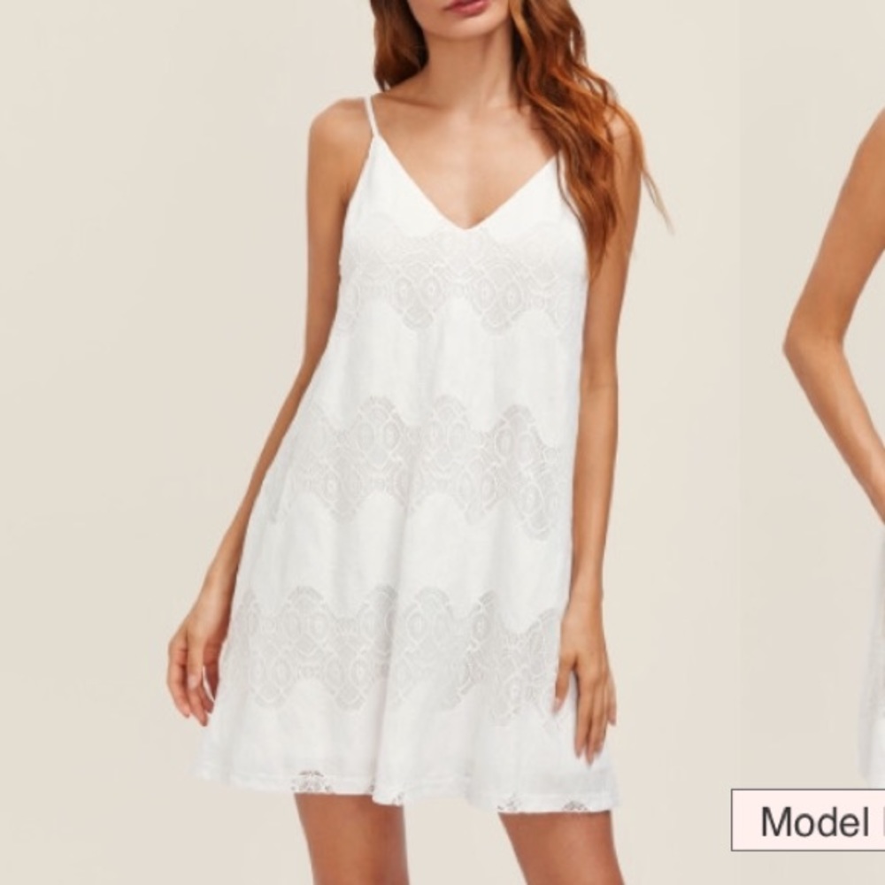 White lace swing dress