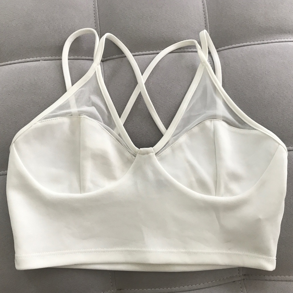brand new white bralette/crop top