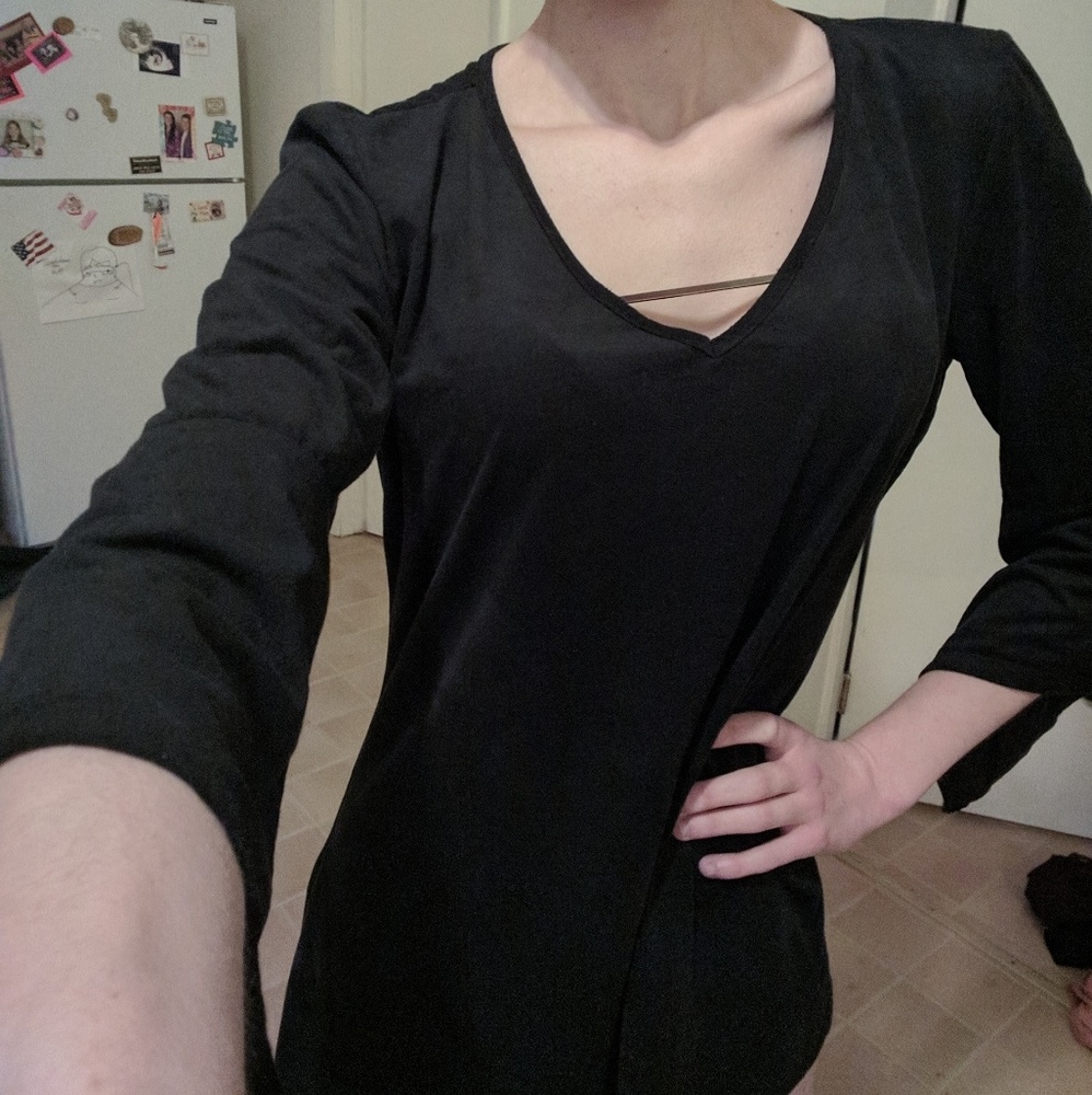 Black faux-suede shirt