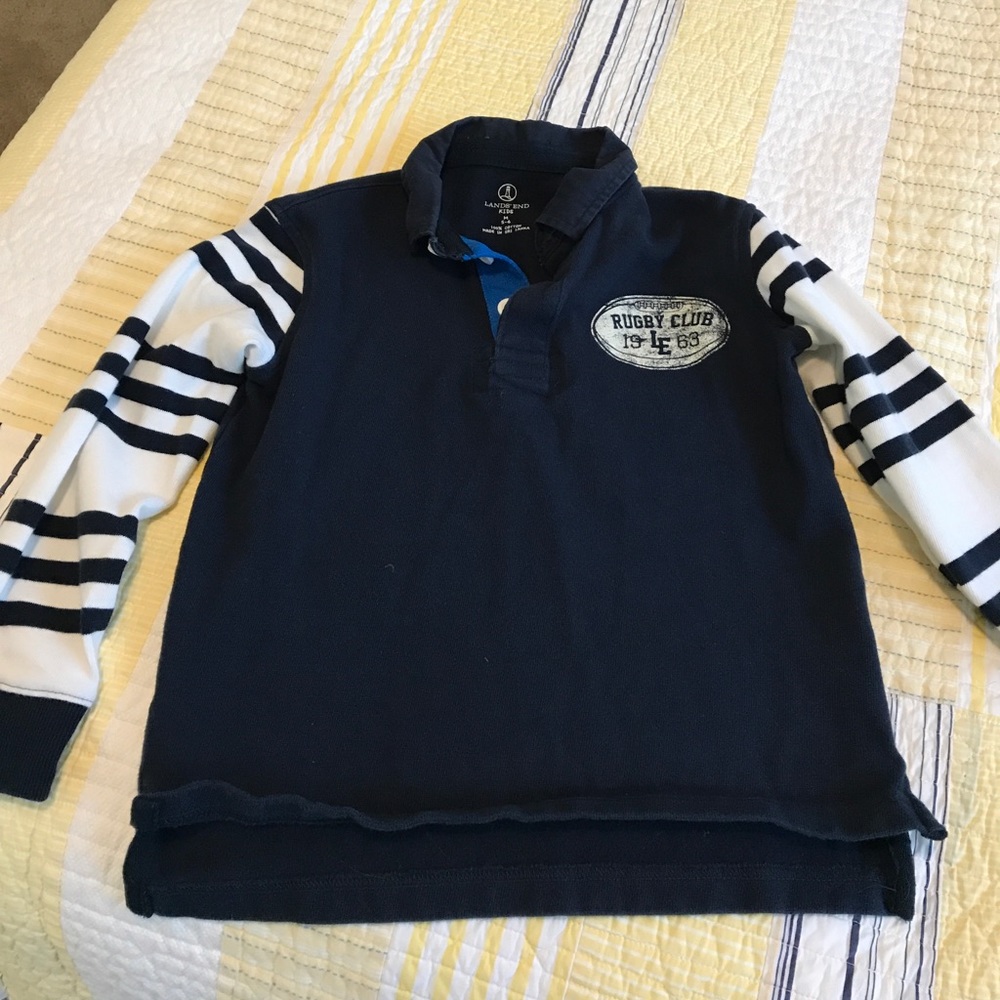 Boys size 5 lands end rugby shirt