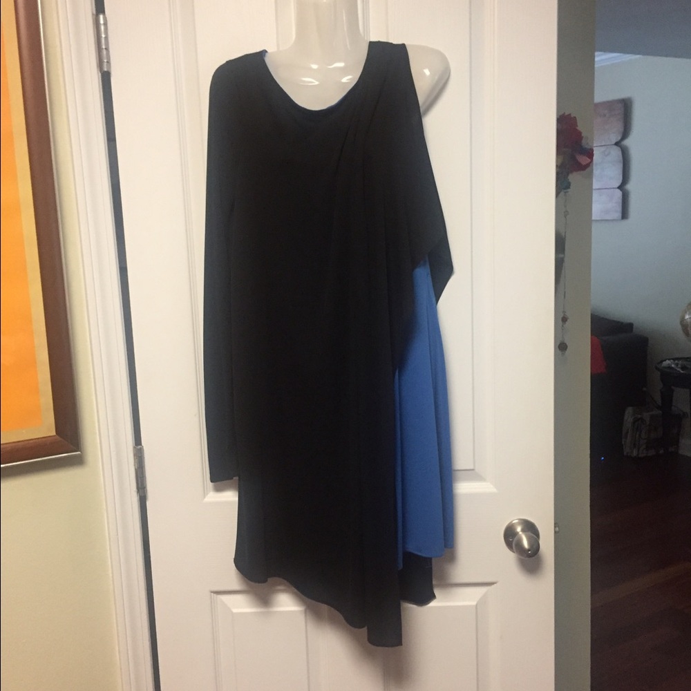 BCBGMaxAzria Beautiful One Sleeve Two Color Dress