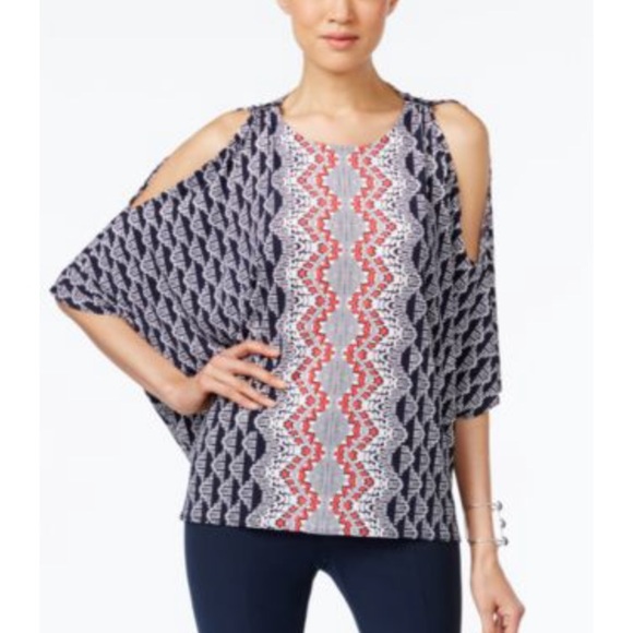 Alfani Tops - Alfani Cold Shoulder Poncho Top