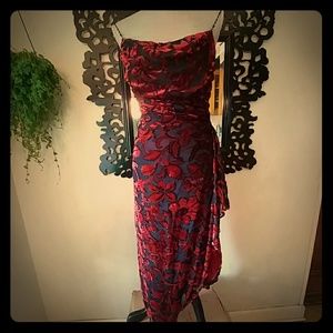 Kay Unger Sz 2 Red/Blk Dress