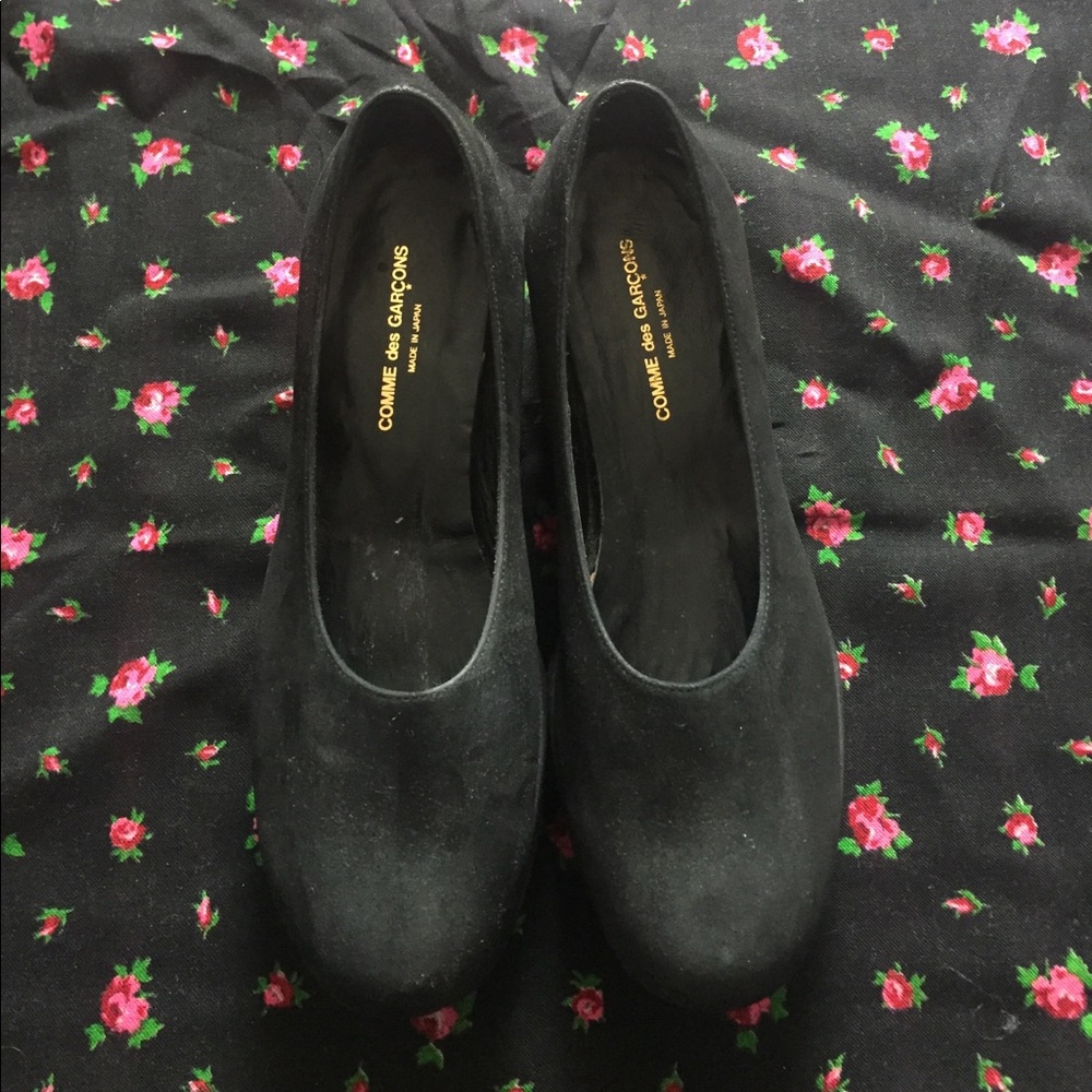 comme des garçons platform suede mary janes size 8