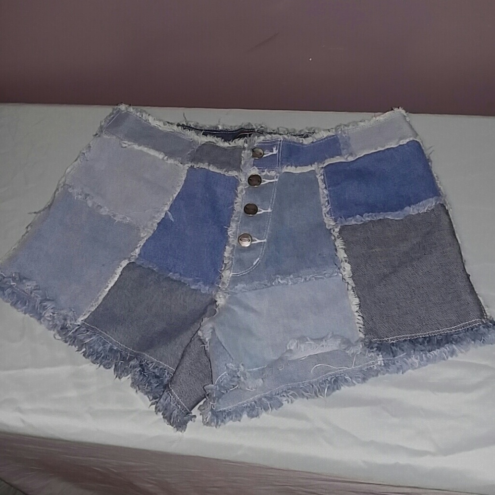 Zana-di vintage patchwork denim shorts