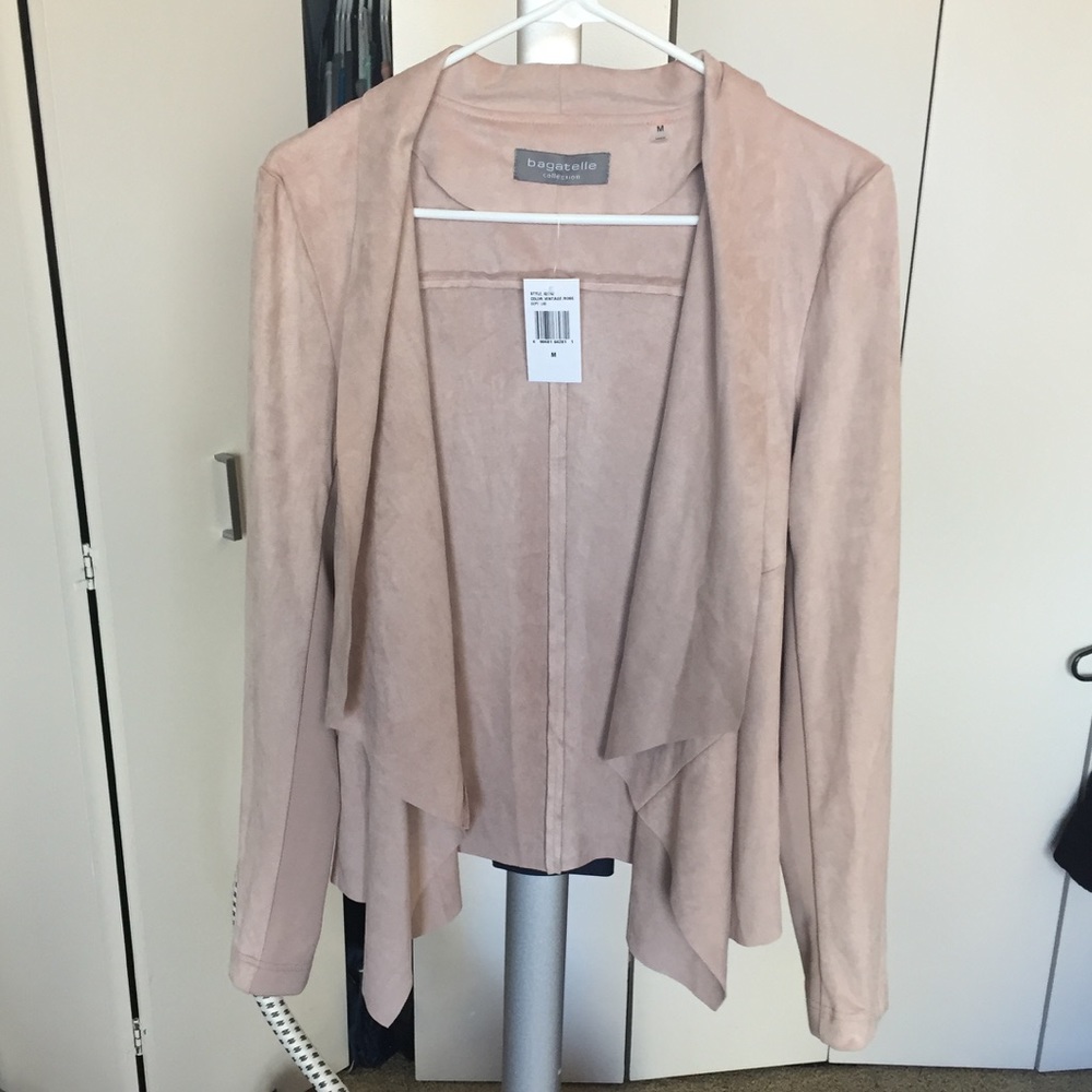 Faux Suede Drape Jacket - Size M