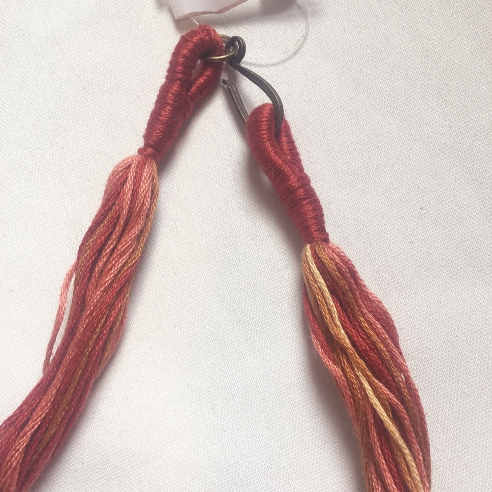 Free People Open Road Thread Necklace Boho red - Picture 4 of 5