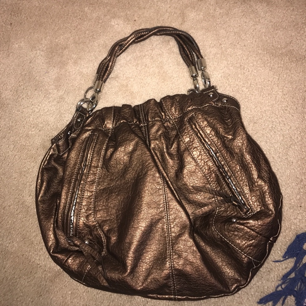 Bronze large shoulder purse