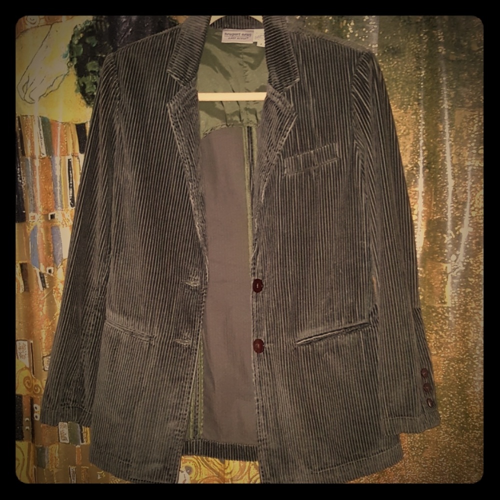 NWOT Newport News Olive Green Corduroy Blazer
