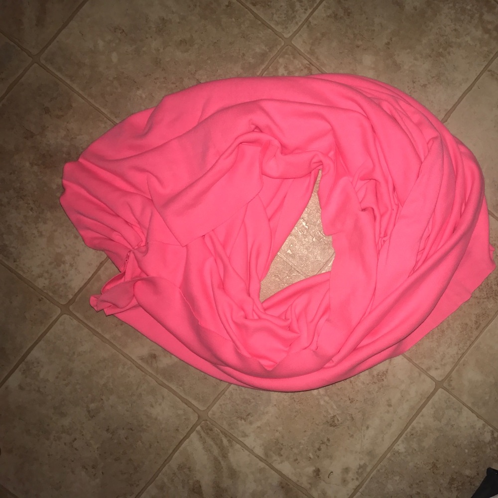 Neon pink American apparel infinity scarf
