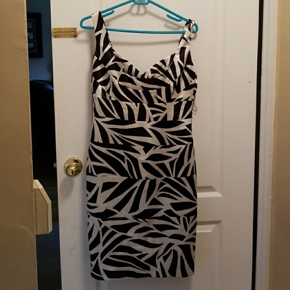 Black and white satin  like dress