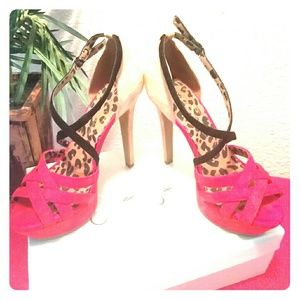 Jessica Simpson Leopard Print/Red Pumps