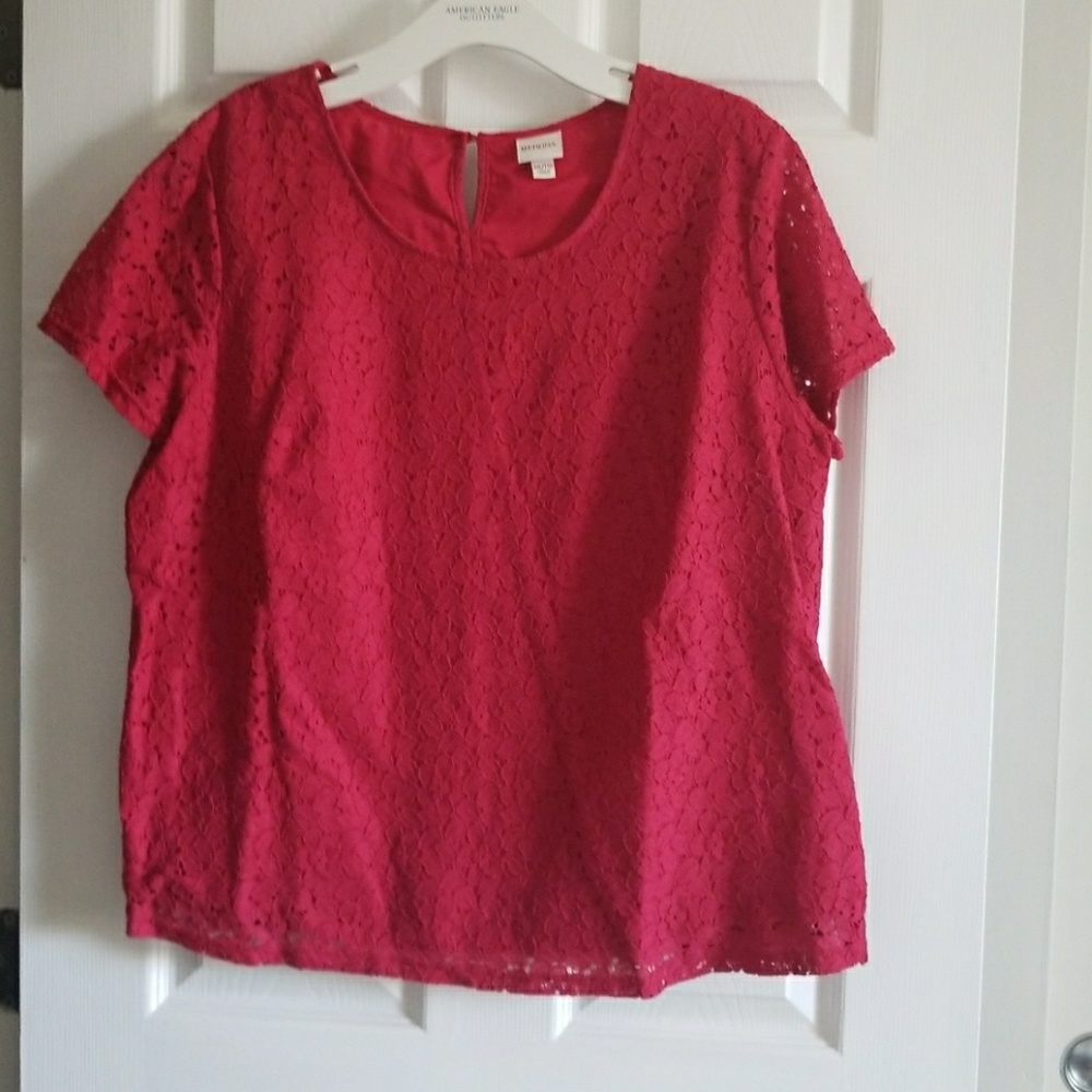 Women's Lace Overlay Blouse