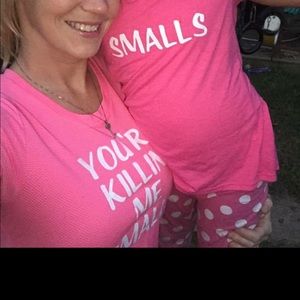 "You're killing me smalls" matching shirts.