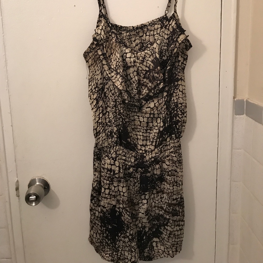 Snake print romper shorts