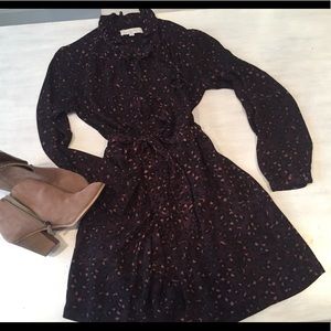 LOFT flowy business casual leopard dress