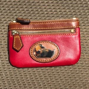 Dooney Red Coin Case with Key Ring
