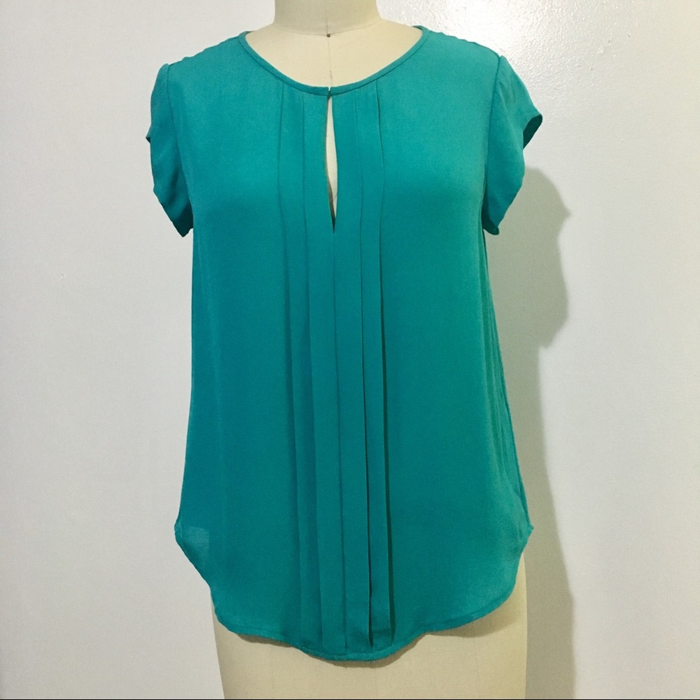 Joie Turqoise Silk Cap Sleeve Blouse