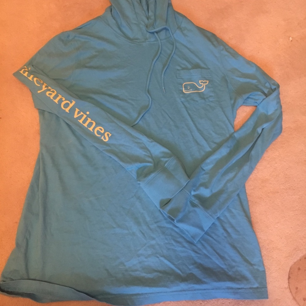 Vineyard Vines Blue logo hoodie top