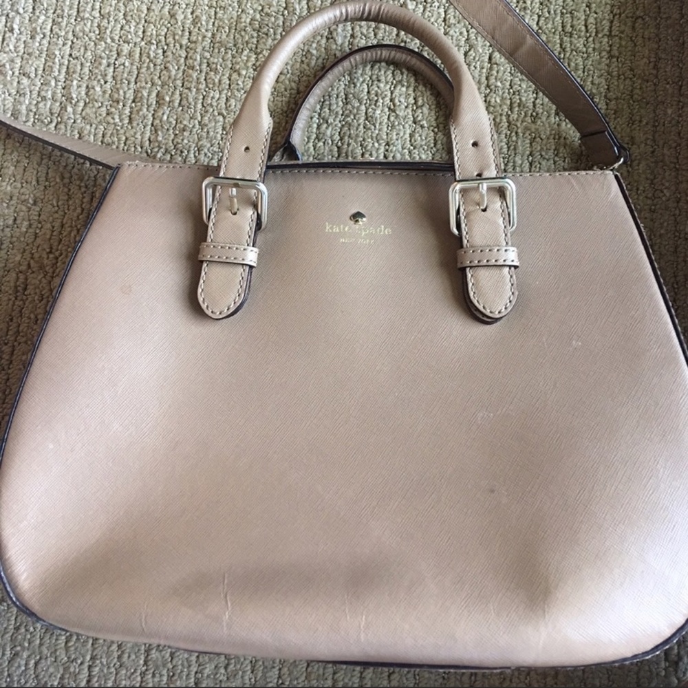 Kate spade large taupe leather tote