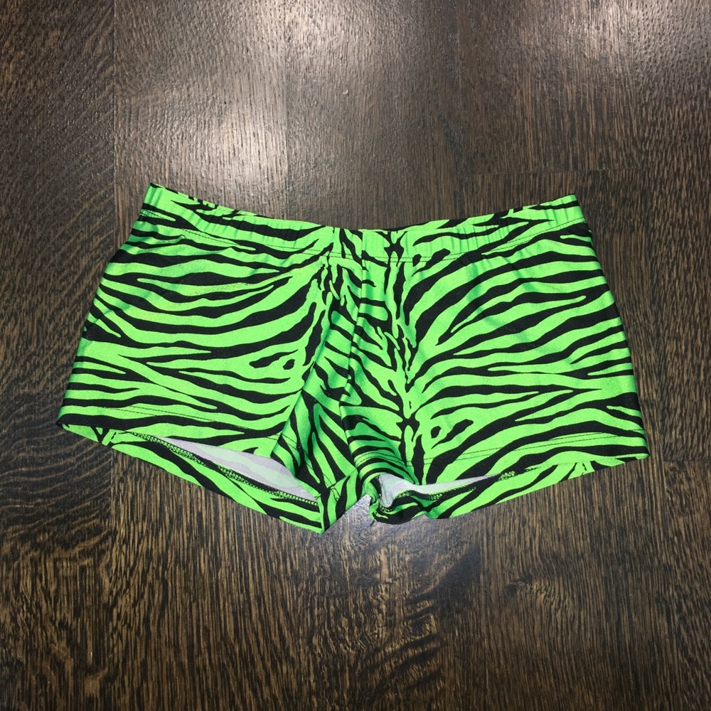 Green Zebra Stripe Booty Shorts