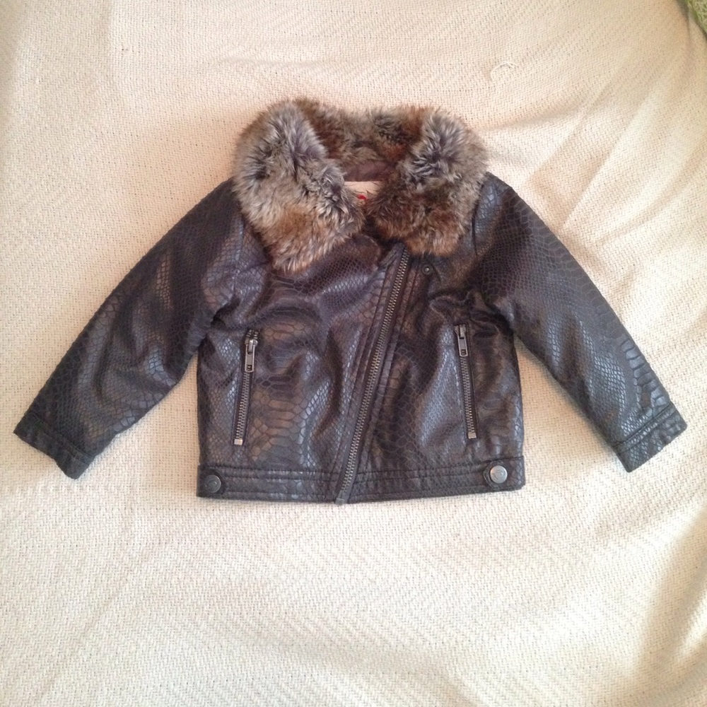 Kids faux snake skin jacket