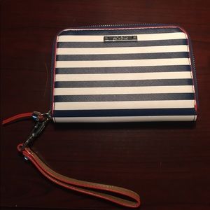 Stella & Dot Chelsea Tech Wallet- Navy Stripe